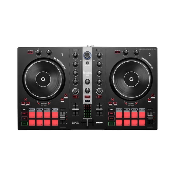 Hercules DJControl Inpulse 300 MK2 ? USB DJ controller ? 2 decks with 16 pads and built-in sound card ? DJ software and tutorials included