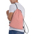 thumbnail image 2 of Bingfone Houndstooth With Red And White Drawstrings Backpacks Bags for Men Women Gym Drawstrings Bag-Small, 2 of 8