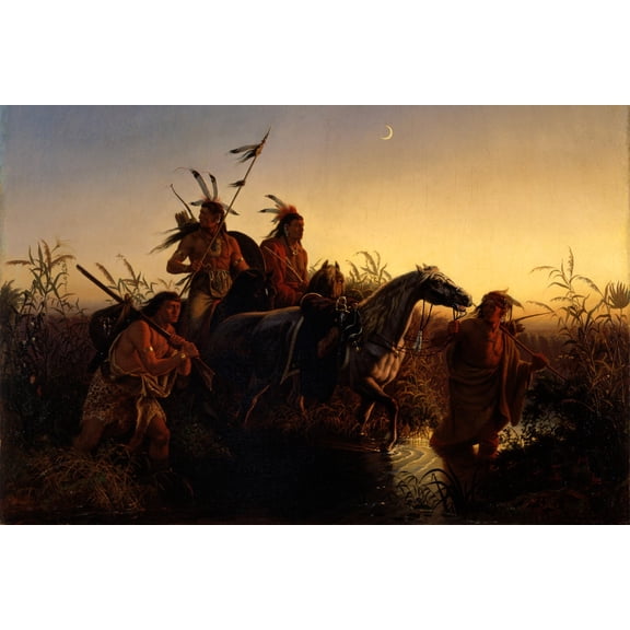 24x36 gallery poster, The Captive Charger, Charles Ferdinand Wimar, 1854