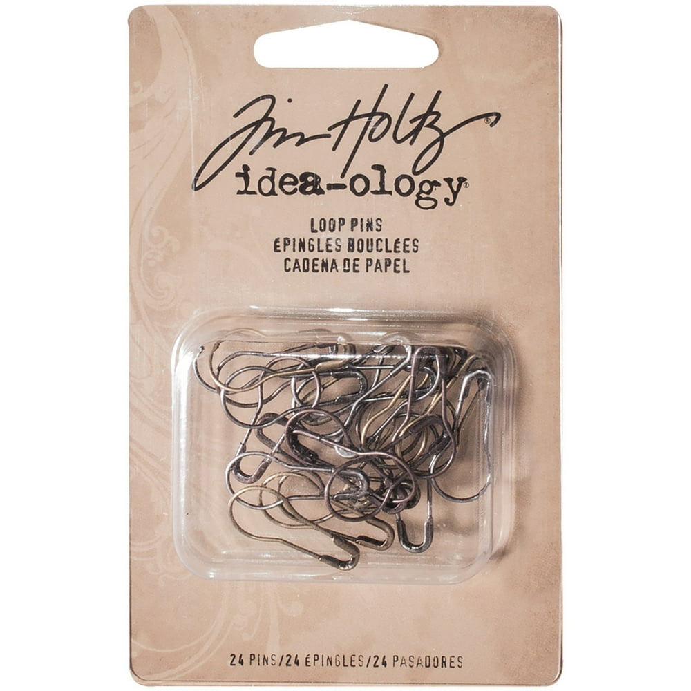 Loop Pins by Tim Holtz Ideaology, Pack of 24, Nickel, Brass and Copper