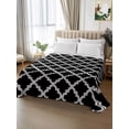 thumbnail image 2 of Modern Black Geometric King Size Flat Sheet, Wrinkleproof & Fadeproof Cooling Flat Bed Sheet Only, Abstract Art Morocco Aesthetic Breathable Soft Bedding Top Sheets 105 x 98 Inches, 2 of 8