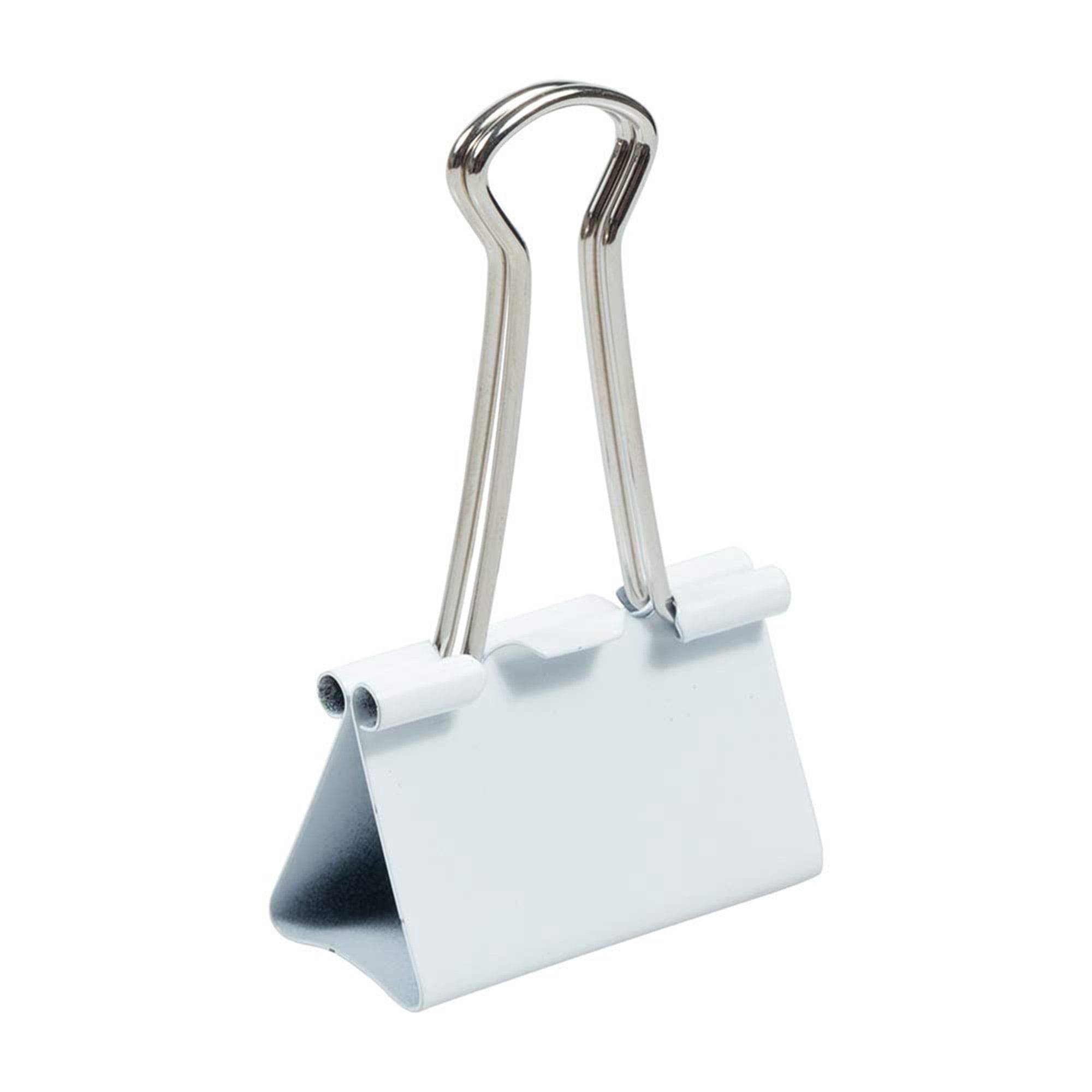 Large Binder Clips 1.6 Inch 41mm, White Office Supplies, 12 Pack Heavy Duty Paper Clips for Home Office Organization, White
