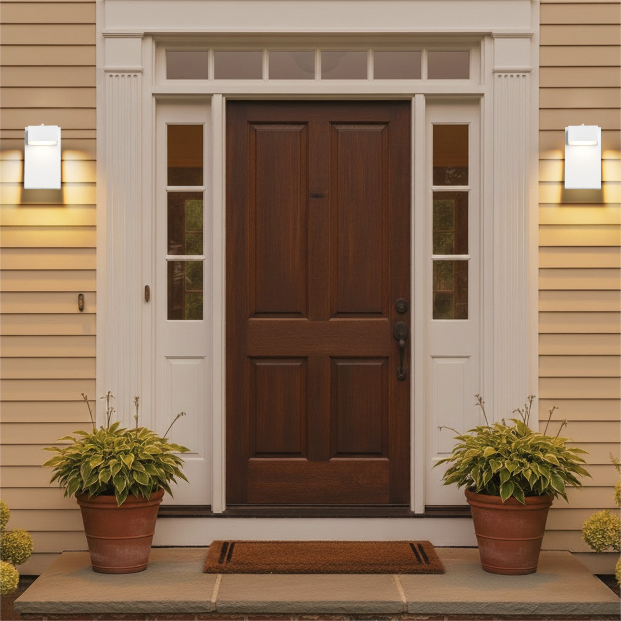 Outdoor Wall Sconce with Dusk to Dawn Sensor, Waterproof LED Porch Light 3000K Warm White for Front Door Garage