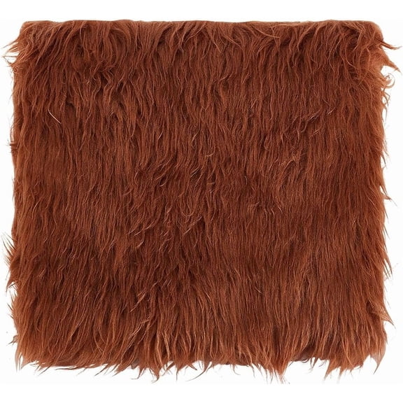 Brown Fur Fabric 15.75x15.75 Inch Soft Plush Shaggy Squares Pre-Cut Craft Fur Fabric for Costumes Rugs Pillows Sewing Decorations for DIY