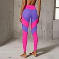 thumbnail image 4 of Womens Workout Leggings High Waisted Stretchy Soft Yoga Pants Colorblock Love Heart Sports Activewear (One Size, Hot Pink), 4 of 6
