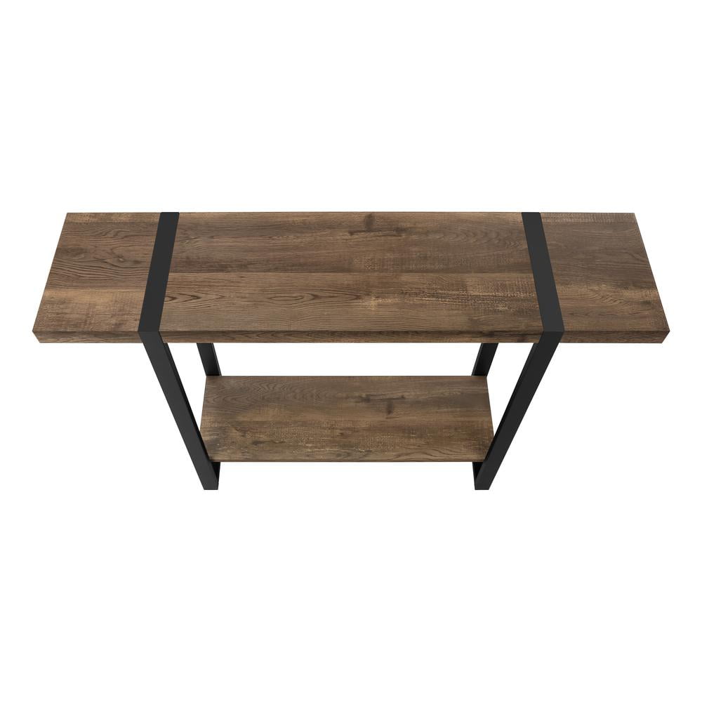 Accent Table Console Entryway Narrow Sofa Bedroom Metal Brown