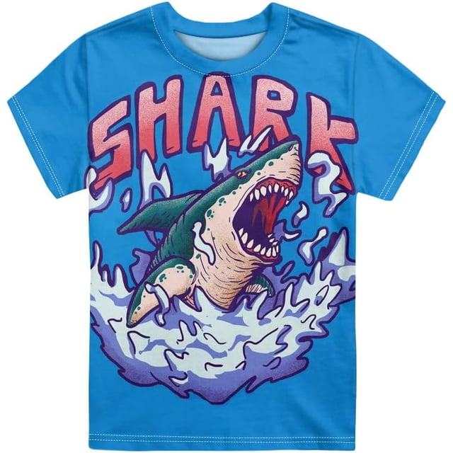 T-Shirt Respirant à Manches Courtes Tee Top Graphique Col Rond pour 3-16 Ans