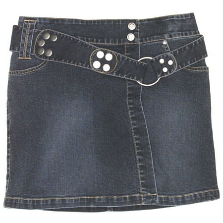 No Boundaries - Juniors Stretch Denim Ring Skirt