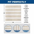 thumbnail image 6 of Vintage Linen Chair Back Covers Set of 1, Striped Beige Theme Farmhouse Stretch Dining Chair Back Slipcovers Removable Seat Cover for Kitchen Restaurant Hotel Cafe, 6 of 9