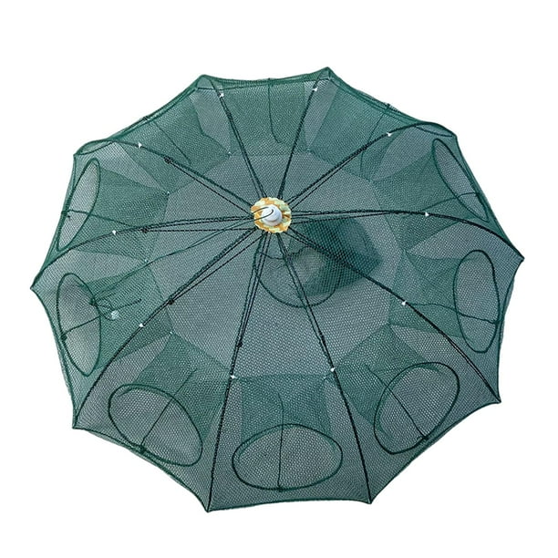 Red de pesca Trampa de pesca Malla plegable Disponible Cubo de pesca para red de cangrejo Una sola capa 10 agujeros