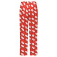 thumbnail image 6 of Lilo Leaves Red White Winter Female Pants Flannel High Waist Women Pants Lady Warm Straight Leg Plush Trousers, 6 of 7