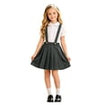 thumbnail image 4 of Girls School Dress Pleated Suspender Uniform Skirts Uniform Jumper for Girls Plain School Skirt with Adjustable & Removable Straps Uniform for Girls (Grey 120), 4 of 5