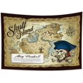 thumbnail image 1 of World Map Tapestry, Treasure Map Skull Island Mountain Coconut Tree Forest, 1 of 7