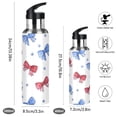 thumbnail image 2 of 1000ML Transparent Sports Water Bottle with Handle & Straw Portable Water Bottle for Outdoor Camping Gym Hand-drawn Bows, 2 of 7
