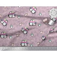 thumbnail image 2 of Soimoi Poly Georgette Fabric Snowman & Penguin Kids Print Fabric by the Yard 42 Inch Wide, 2 of 3
