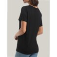 thumbnail image 5 of Womens Tops Short/Long Sleeve T-Shirts Fitted Crewneck Tee, 5 of 6
