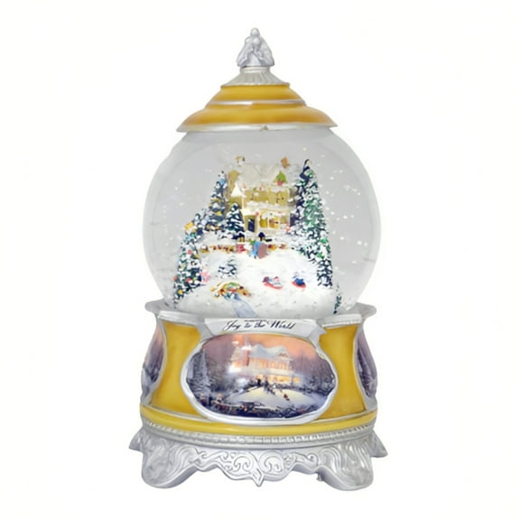 The Bradford Exchange Joy To The World Song Of The Season Snow Globe Collection Issue #5 Illuminated Musical Collectible with Swirling Snow Victorian Christmas-Inspired by Thomas Kinkade 5.25-inches