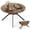 Brown, variant on Gymax Folding Dining Table 47'' Extendable Round Kitchen Table w/Drop Leaves for Home