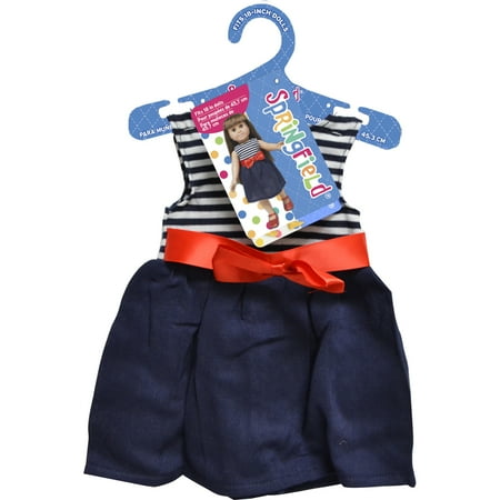 Springfield Collection Dress W/Bow-Striped & Red, Pk 1, Springfield Collection