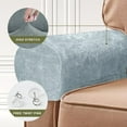 thumbnail image 4 of Wishrage Velvet Stretch Armrest Covers for Chairs and Sofas Arm Covers Elastic Anti-Slip Furniture Protectors Washable Armchair Slipcover for Recliner Couch, 4 of 8