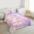thumbnail image 3 of jejeloiu Cute Toy Bear Twin Comforter Sets,Pink Anime Girls Bedding Set For Princess Reversible 2-Piece, 3 of 8