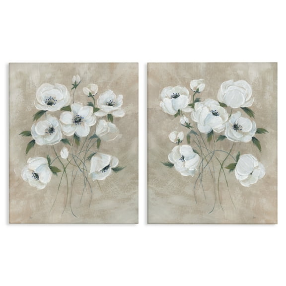 Stupell Industries Traditional Blossoms Bundle Plants & Flowers Painting Wrapped Canvas Art Print Wall Art, 16 x 20, Set of 2
