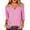 *Hot Pink, variant on VBVC Women's Gingham 3/4 Sleeve V-Neck Top , Ladies' Lightweight Work Office Blouse , Plaid Summer Shirts For Women,Black,S-2XL