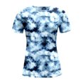 thumbnail image 4 of Ensembles pour Femmes en Solde 2 Pcs Costume de Sport d'Été Décontracté Col Rond Imprimé Manches Courtes Ensemble Bleu TTG, 4 of 5