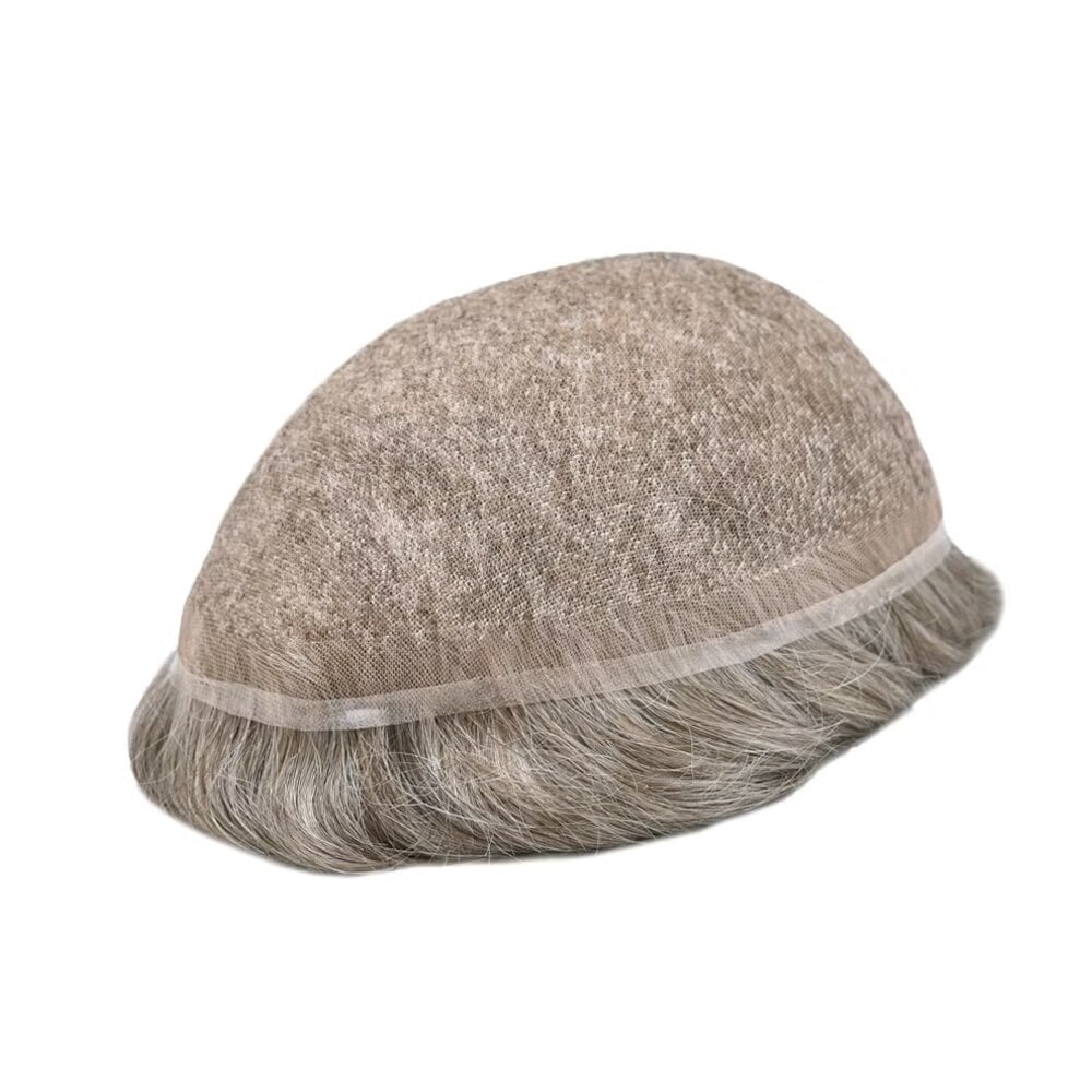 Mens Hairpiece LYRICAL HAIR Human Hair Replacement System Durable Thin Skin PU Injected Toupee Hair Wigs for Men