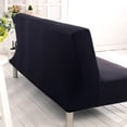 thumbnail image 4 of Stretch Futon Cover Armless Sofa Slipcover Foldable Sofa Bed Covers with Elastic Bottom, Machine Washable (Black), 4 of 6