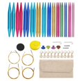 thumbnail image 1 of Aluminum Interchangeable Sewing Crochet Needles Circular Knitting Needles Set Weaving Yarn Knitting Tools Weave Kit C, 1 of 5