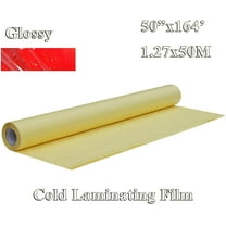 INTBUYING 50inX164Ft Glossy Cold Laminating Film Yellow Self-Adhesive Lamination Vinyl Film 1Roll for Cold Lamina-tor