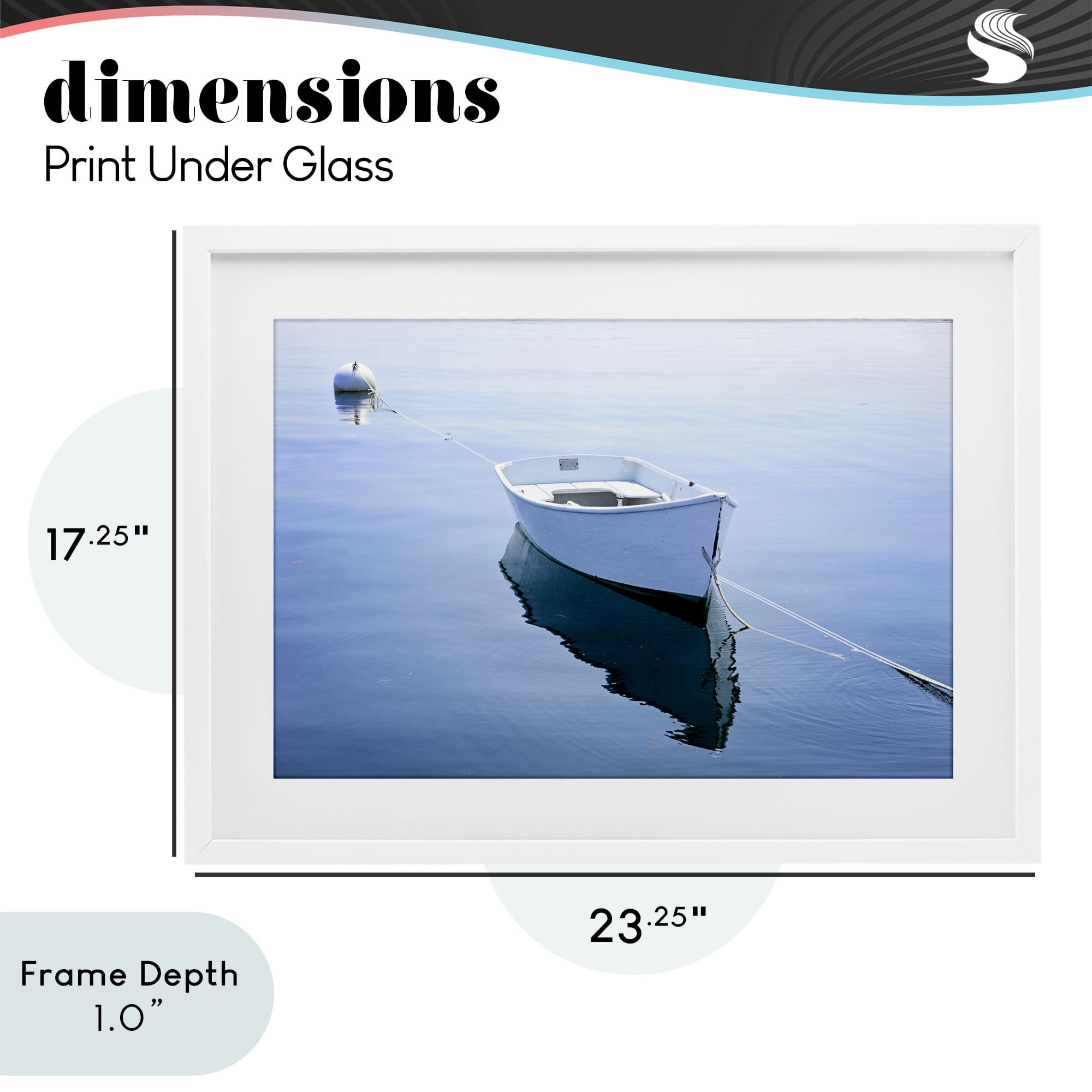 Stupell Industries Boat Tied to Dock White Framed Print Under Glass, design by JLM Photographs