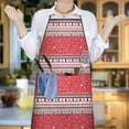 thumbnail image 5 of Red Christmas Striped Pattern Apron-Garden Aprons for Women with Pockets-Cotton Linen Waterproof Kitchen Cooking Gardening Aprons Adjustable for Kitchen,Cooking,BBQ and Salon 33"x27", 5 of 7