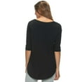 thumbnail image 2 of Felina Womens High-Low Hem Tunic Top Size: L, Color: Black, 2 of 3
