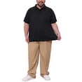 thumbnail image 2 of INSPIRE CHIC Men's Big & Tall Casual Texture Short Sleeve Soft Knitted Polo Shirt XL Black, 2 of 5