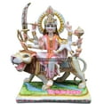 thumbnail image 1 of Durga Statue Murti Large 18 inches Durga Marble Figurine Shaila Putri Kali Sculpture Amba Sitting on Lion Statue for Navratri Puja Maa Sherawali Adi Shakti Powerful Hindu Home Temple Housewarming gift, 1 of 10