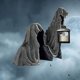 thumbnail image 2 of Estatua negra de la parca, túnica emocionante, figura de escritorio de resina de oruga nocturna, adornos, decoraciones de escultura de fantasma de terror, kaili Sencillez, 2 of 5