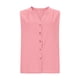 thumbnail image 4 of Eres Más Que una Camisa de Puntuación de Prueba Blusa de Botón sin Mangas de Color Sólido Casual para las Mujeres, Camisetas de Mujer Cuello en V Moda de Poliéster para el Verano, 4 of 8
