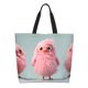 thumbnail image 1 of Fotbe Adorable Pink Fluffy Birds Bolsa Tote Estética de Lona con Estampado para Mujer - Bolsa Reutilizable de Hombro Casual para Vacaciones, Compras, Trabajo y Gimnasio, 1 of 8