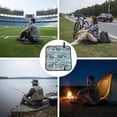 thumbnail image 6 of Sea Sharks Waves Vintage Shark Foldable Seat Cushion for Bleachers, Stadium Seats, Camping & Outdoor Events, Portable Lightweight Pad with Carabiner, 6 of 6
