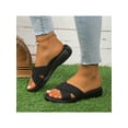 thumbnail image 6 of Stylish Slipper Sandals for Women PU Upper TPU Outsole Solid Color Open Toe Slip On for Summer Daily Use Black 8, 6 of 9