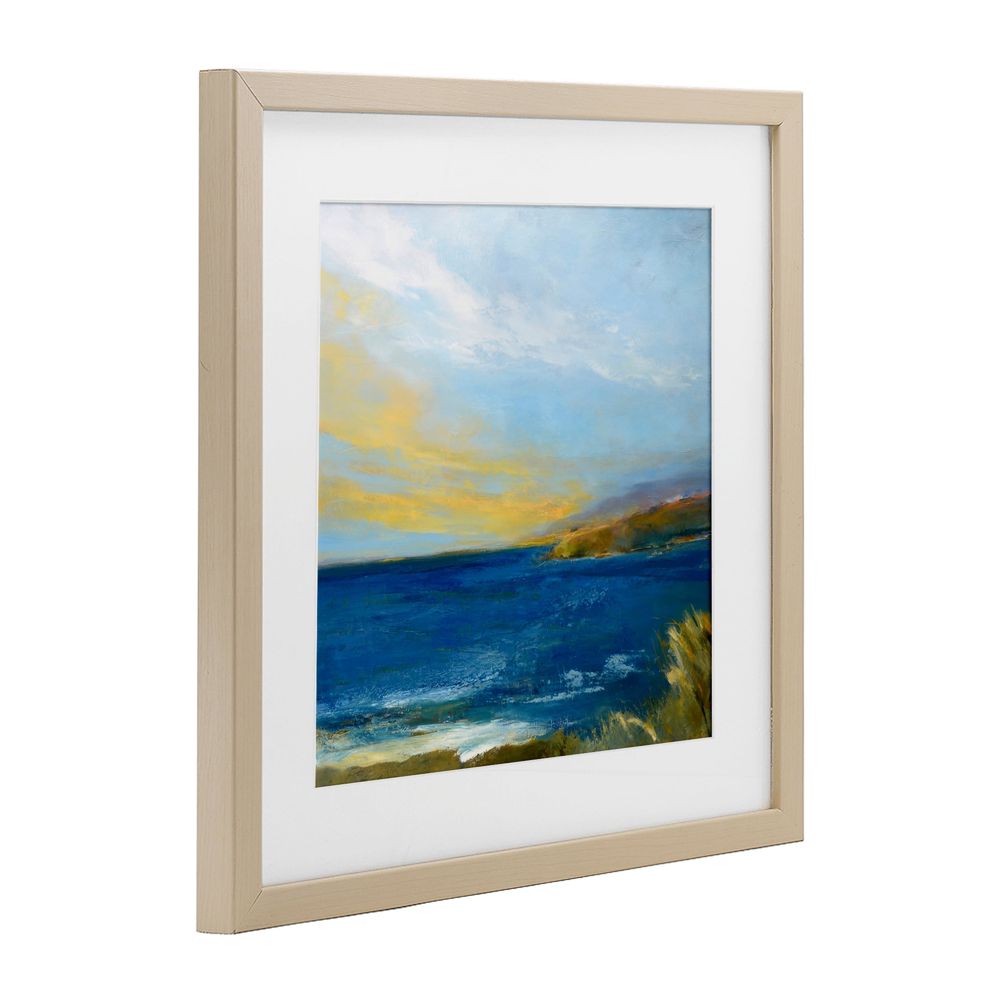 Stupell Industries Vibrant Ocean Light at Dusk Birch Framed Print Under Glass, design by Patrick Dennis