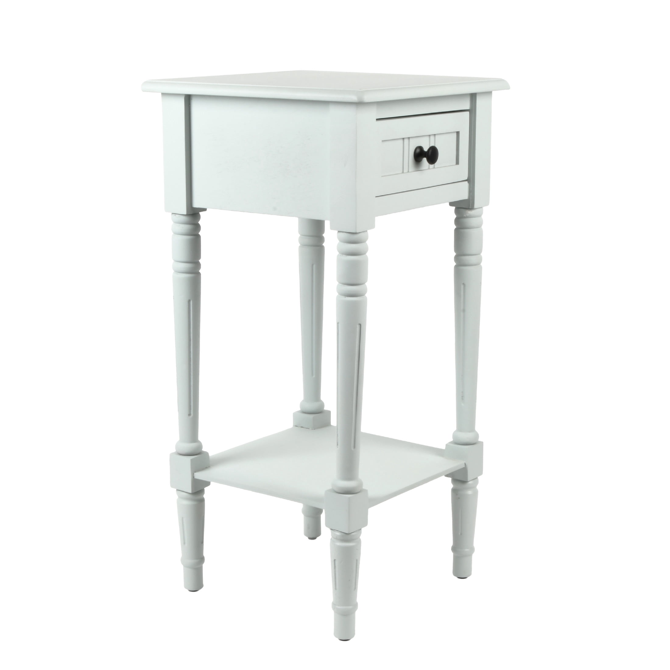 Decor Therapy Ice Blue Traditional Style Accent Table with Storage, Sturdy Narrow End Table, 28" x 14" x 14"