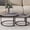 gray, variant on Wisfor Round Nesting Coffee Table Set of 2 Stackable Sintered Stone Side End Table, White