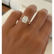 Classic Radiant Cut Engagement Ring Certified Moissanite Diamond Ring 10K/14K/18K Yellow Gold Vermeil Proposal Ring For Women