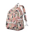 thumbnail image 2 of Pink Boston Terrier and Flower Backpack for School,Cute School Bag,Schoolbag with Adjustable Shoulder Straps & Padded Back,13.4"x11"x4.7", 2 of 6