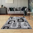 thumbnail image 2 of Lbaiet SL425C57 Black Emberly Geometric 5 x 7 ft. Rectangle Area Rug, Black, Gray & White, 2 of 6