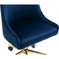 thumbnail image 6 of Meridian Furniture Karina Swivel Adjustable Navy Velvet and Gold Office Chair, 6 of 12