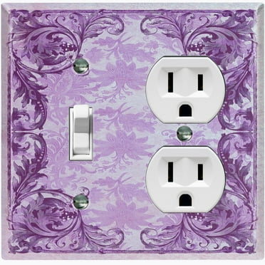 Metal Light Switch Plate Cover Elegant Green Grape Vine Damask Frame FRA051